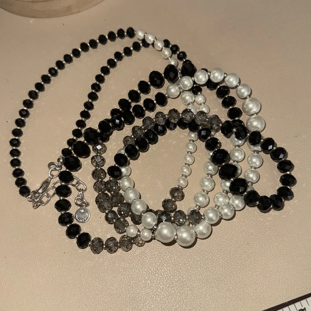 Charter Club Glass pearl and AB long Necklace - Picture 3 of 3